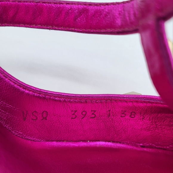Valentino Rockstud Sequined Leather Pumps Pink 38.5 - Picture 8 of 16